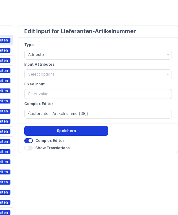 Schalter Complex Editor und Formel-Feld im Edit-Input-Panel